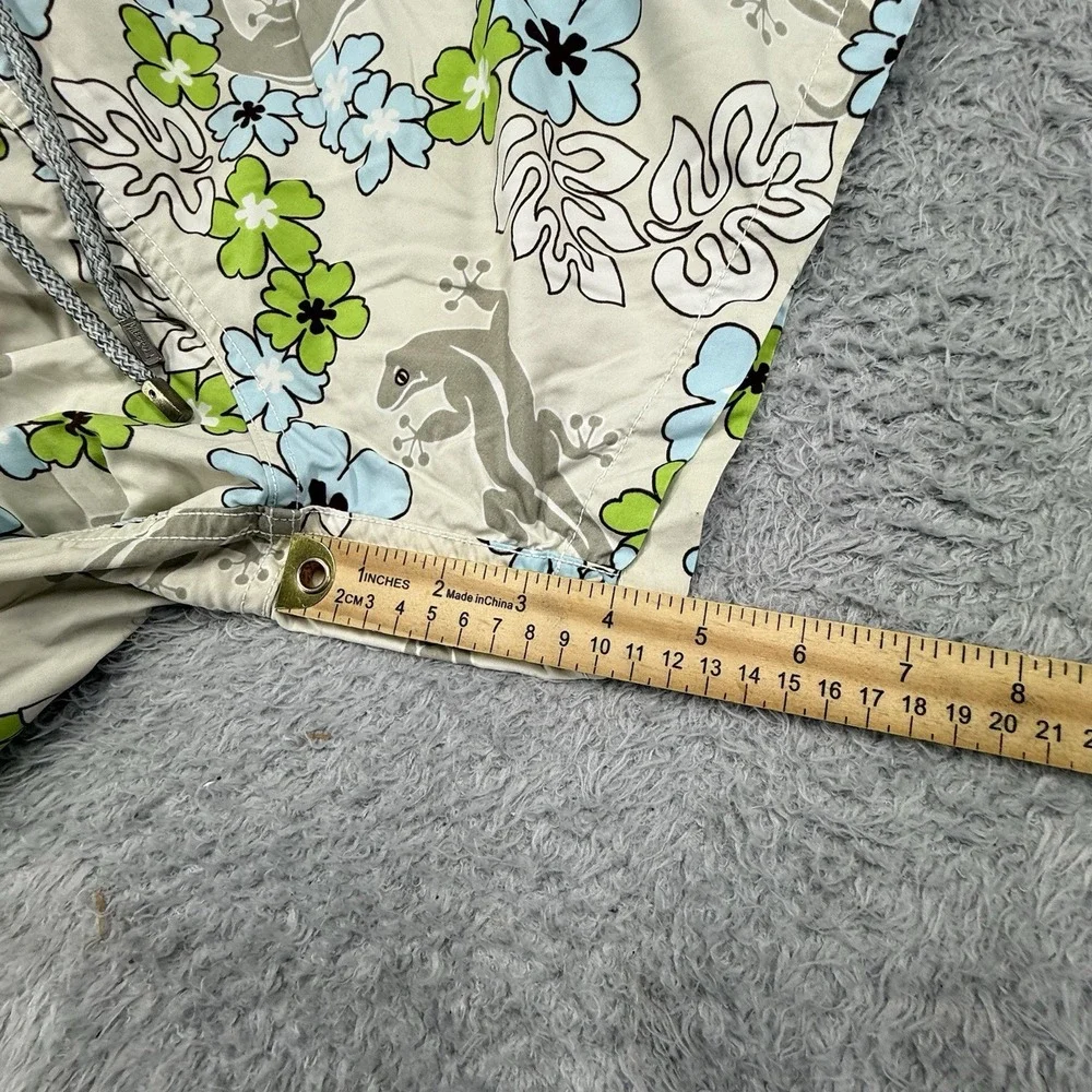 Vilebrequin Floral Mesh‎ Lined Lizard Print Swimtrunk Size XL Gray